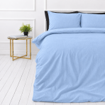 Muslin bedding set „Blue muslin“. Bedding sets, 140x200 cm, 150x200 cm, 160x200 cm. Pastel blue bedding without printed patterns. Muslin bedding set „Blue muslin“. Bedding sets, 140x200 cm, 150x200 cm, 160x200 cm. Pastel blue bedding without printed patterns.