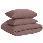 Muslin bedding set „Brown muslin“. Bedding sets, 200x200 cm, 200x220 cm. Brown muslin bedding set with a naturally crinkled texture