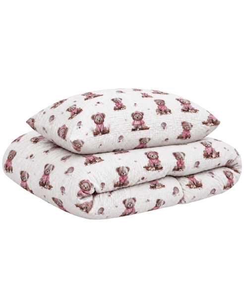 Muslin bedding set „Fluffy Bear muslin“. Kids bedding
