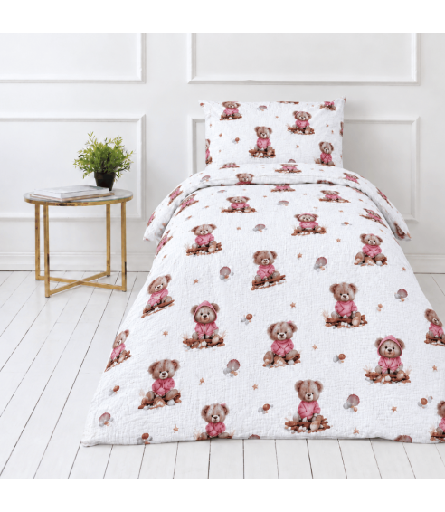 Muslin bedding set „Fluffy Bear muslin“. Kids bedding