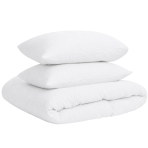 Muslin bedding set „White muslin“. Bedding sets, 140x200 cm, 200x200 cm, 200x220 cm. White muslin bedding set with a naturally crinkled texture