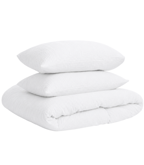 Muslin bedding set „White muslin“. Bedding sets 200x200