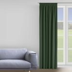 Blackout Curtains “Dark Green”, 150x275 cm. Elegant dark green curtains, adding a touch of sophistication and richness to any room.