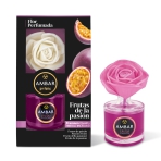 Home fragrances with an artificial flower “Passion”. Home fragrances. Home diffuser with a delicate flower, releasing a passion fruit scent for an aromatic ambiance.