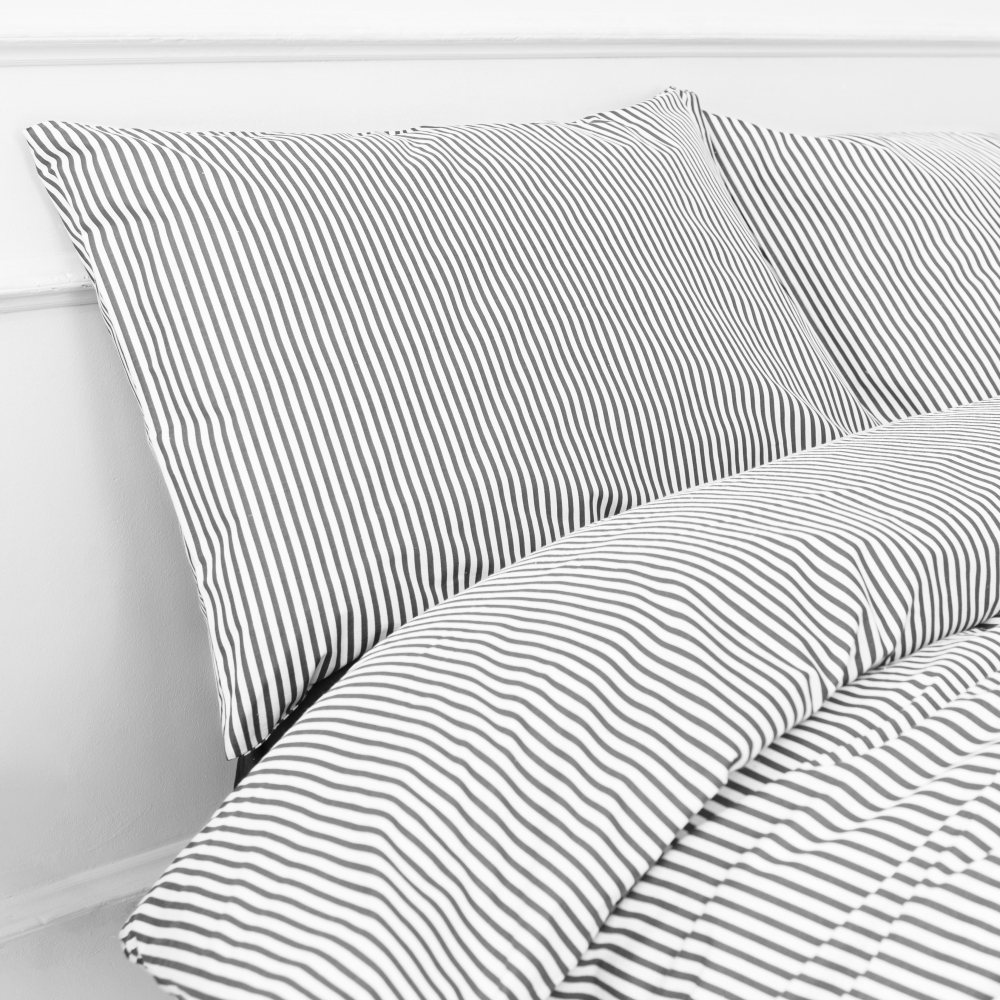 Pillowcase “Grey Stripes Cotton” 1 pc