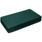 Bed Sheet "Basil flat sheet", 150x220 cm, 200x220 cm, 220x240 cm. Deep dark green solid fitted sheet on a mattress.