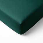 Bed Sheet „Juniper“, 150x220 cm, 200x220 cm, 220x240 cm. Dark green sheet without elastic, soft and high-quality, ideal for a peaceful sleep.