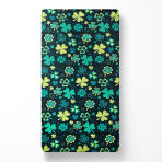 Bed Sheet „Lucky Leaf“, 150x220 cm, 200x220 cm, 220x240 cm. Deep green fitted sheet with delicate clover details, perfect for a nature-inspired, elegant look.
