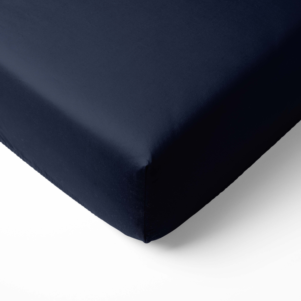 Bed Sheet "Navy", 150x220 cm, 200x220 cm, 220x240 cm. Navy blue bed sheet, creating a serene and sophisticated atmosphere in your bedroom.