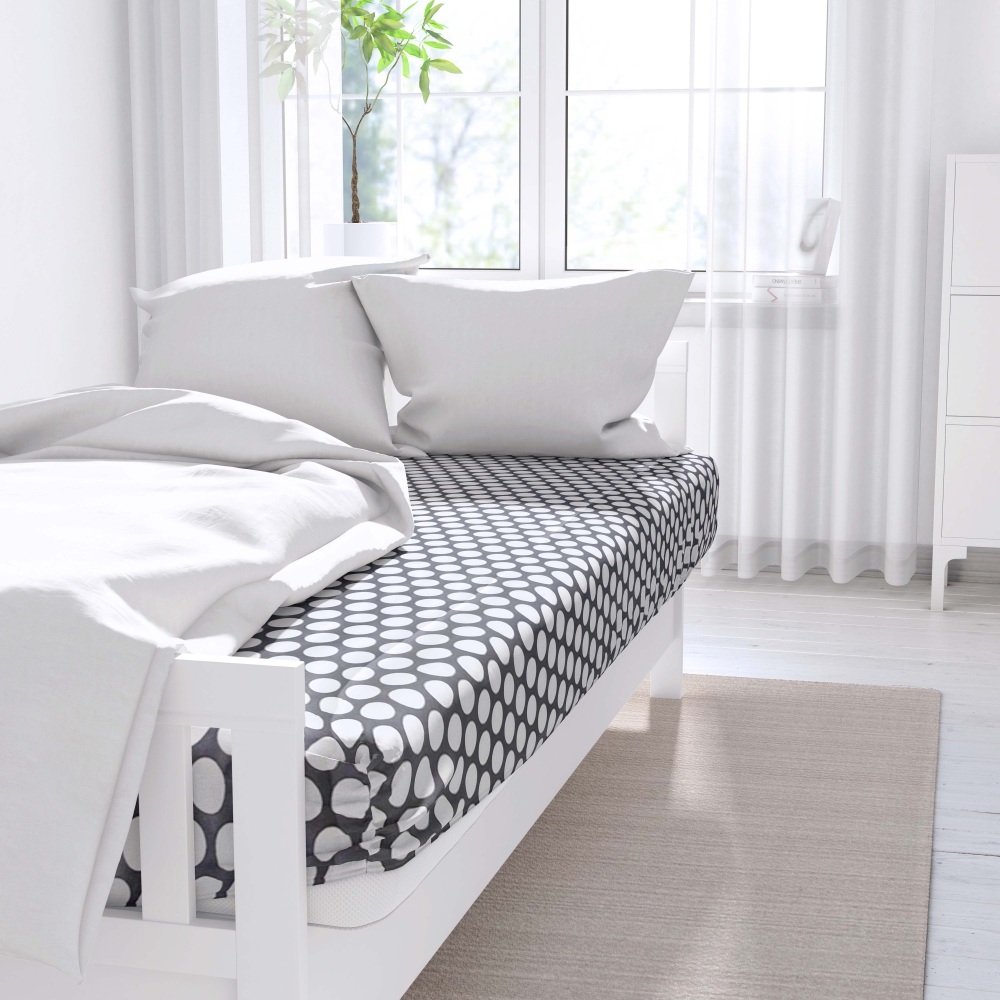 Fitted Sheet "Grey Ripple", 80x200 cm, 90x200 cm, 120x200 cm, 140x200 cm, 160x200 cm, 180x200 cm