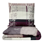 Bedding Set „Promiseland“. Bedding sets 135x200, 140x200 cm, 160x200 cm, 200x200 cm, 200x220 cm. Bedding set in soft light colors with a striking violet hue and a decorative pattern in the center for a balanced design.