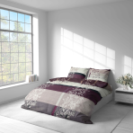 Bedding Set „Promiseland“. Bedding sets 135x200, 140x200 cm, 160x200 cm, 200x200 cm, 200x220 cm. Bedding set combining light shades and violet tones with a unique middle pattern for a modern, stylish look.