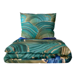 Bedding Set „Artgreen“. Green bedding set, 140x200 cm, 150x200 cm, 160x200 cm, 180x200 cm. Green bedding set with a modern ornamental pattern