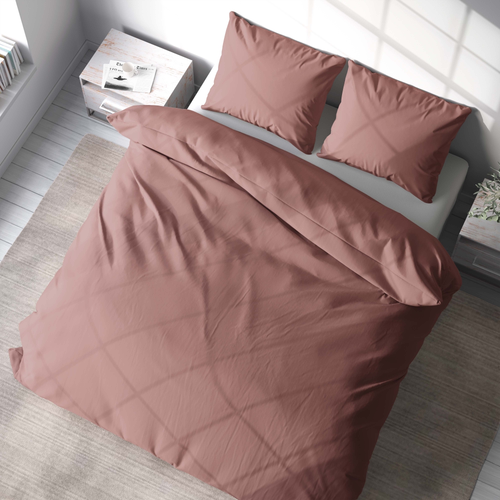 Bedding Set „Ash rose dark“. Pink bedding, 140x200 cm, 200x200 cm, 200x220 cm. Stylish and chic ash rose bedding set.