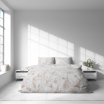 Bedding Set „Aubrielle“. Bedding sets 155x200, 140x200 cm, 150x200 cm, 160x200 cm, 180x200 cm, 200x200 cm, 200x220 cm, 220x240 cm. Soft-toned bedding set with botanical contour motifs