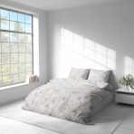 Bedding Set „Aubrielle“. Bedding sets 155x200, 140x200 cm, 150x200 cm, 160x200 cm, 180x200 cm, 200x200 cm, 200x220 cm, 220x240 cm. Bedding set with soft linear floral and leaf illustration