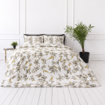 Bedding Set „Auric“. Bedding sets 155x200, 140x200 cm, 150x200 cm, 160x200 cm, 180x200 cm, 200x200 cm, 200x220 cm. Cream bedding set with subtle botanical design.