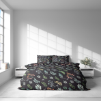 Bedding Set „Silent Canopy“. Bedding sets 155x200, 140x200 cm, 150x200 cm, 160x200 cm, 200x200 cm, 200x220 cm, 220x240 cm. Elegant, nature-inspired bedding design in the bedroom