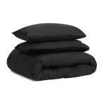 Bedding Set „Black Ranforce“. Black bedding sets, 140x200 cm, 200x200 cm, 200x220 cm. Black bedding set offering a sleek and modern look, perfect for a contemporary bedroom aesthetic.