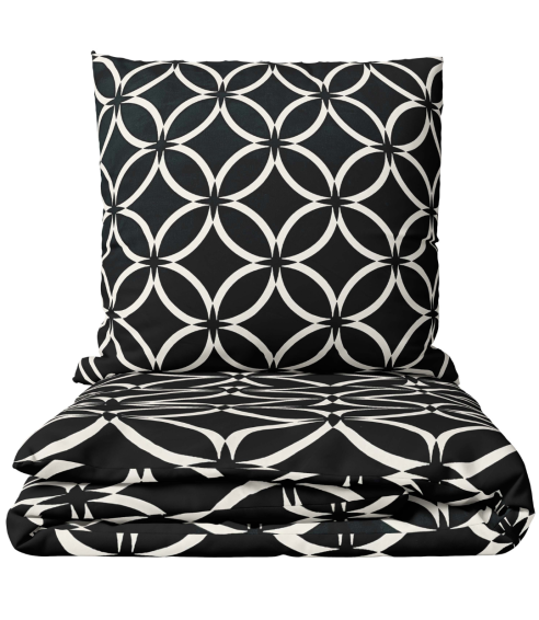 Bedding Set „Black Retro Rings“. Cotton bedding sets