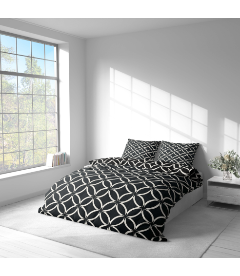 Bedding Set „Black Retro Rings“. Cotton bedding sets