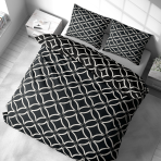 Bedding Set „Black Retro Rings“. Bedding sets 155x200, 140x200 cm, 150x200 cm, 160x200 cm, 180x200 cm, 200x200 cm, 200x220 cm, 220x240 cm