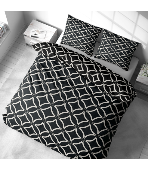 Bedding Set „Black Retro Rings“. Cotton bedding sets