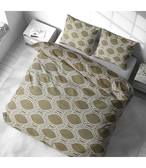 Bedding Set „Olive Orbit“. Cotton bedding sets