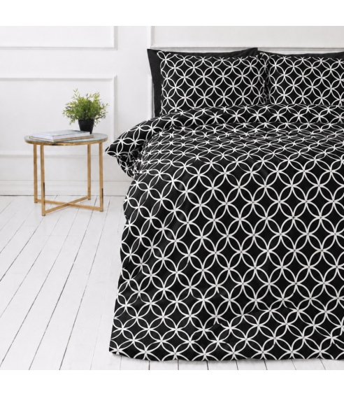 Bedding Set „Black Retro Rings“. Cotton bedding sets