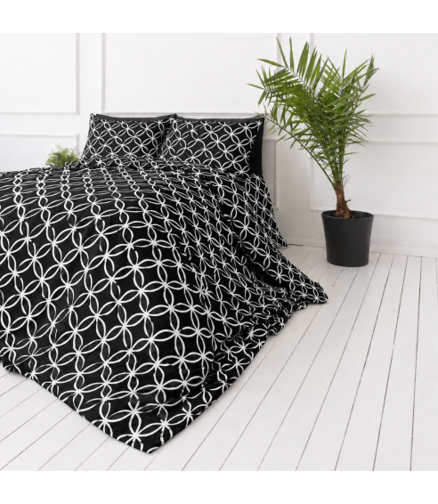 Bedding Set „Black Retro Rings“. Cotton bedding sets