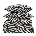 Bedding Set „Black Safari“. Bedding sets 155x200, 140x200 cm, 150x200 cm, 160x200 cm, 180x200 cm, 200x200 cm, 200x220 cm, 220x240 cm. Black and white bedding set with a bold zebra pattern