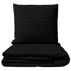 Bedding Set „Black Stripes“. Patterned bedding sets, 140x200 cm, 150x200 cm, 160x200 cm, 180x200 cm, 200x200 cm, 200x220 cm. Stylish black bedding set with a sleek stripe design, adding modern elegance to your bedroom decor.