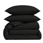 Bedding Set „Black Stripes“. Patterned bedding sets, 140x200 cm, 150x200 cm, 160x200 cm, 180x200 cm, 200x200 cm, 200x220 cm. Stylish black bedding set with a sleek stripe design, adding modern elegance to your bedroom decor.