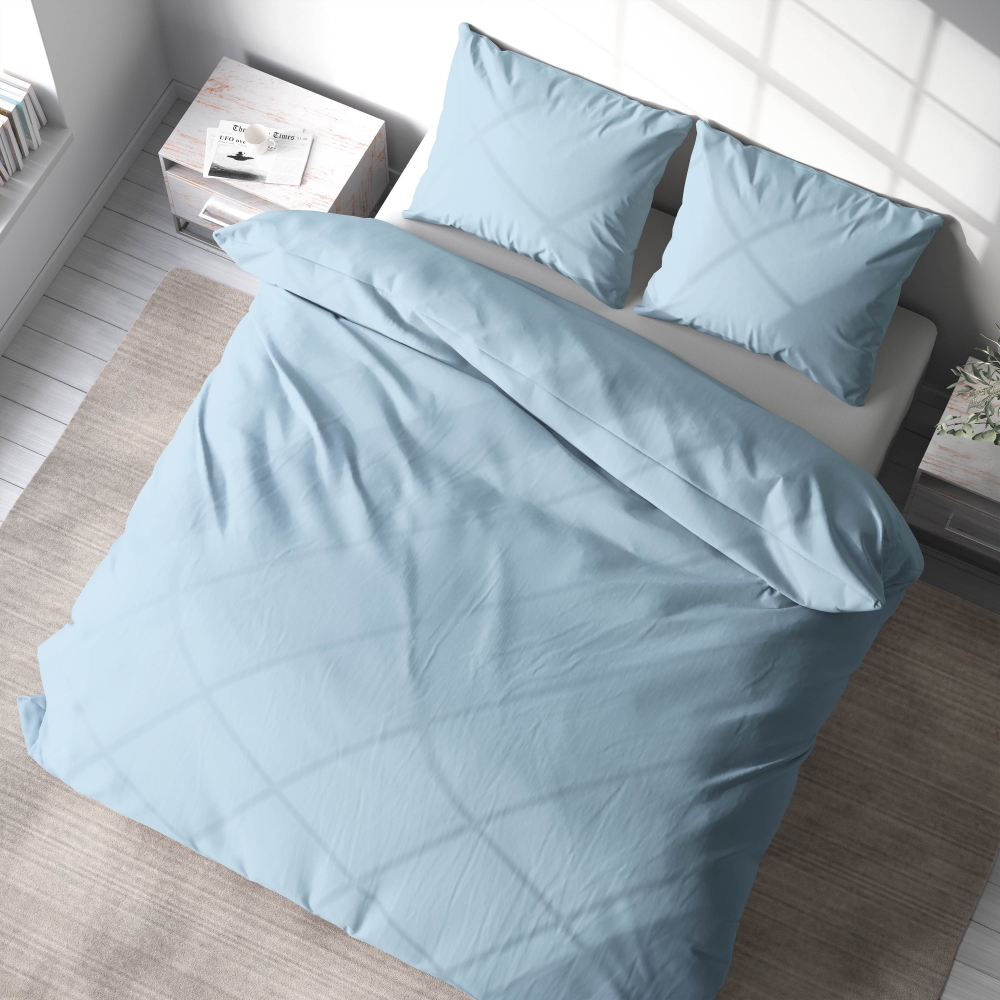 Bedding set “Blizzard”. Bedding sets 135x200, 140x200 cm, 200x200 cm, 200x220 cm, 220x240 cm. Stylish light blue bedding set, elevating your bedroom decor with elegance.