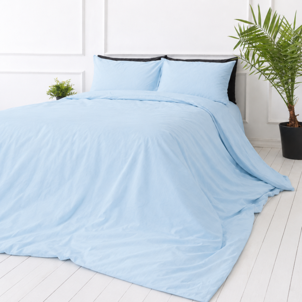 Bedding set “Blizzard”. Bedding sets 135x200, 140x200 cm, 200x200 cm, 200x220 cm, 220x240 cm. Classic light blue bedding set, adding a touch of freshness to your bedroom. Bedding set “Blizzard”. Bedding sets 135x200, 140x200 cm, 200x200 cm, 200x220 cm, 220x240 cm. Classic light blue bedding set, adding a touch of freshness to your bedroom.