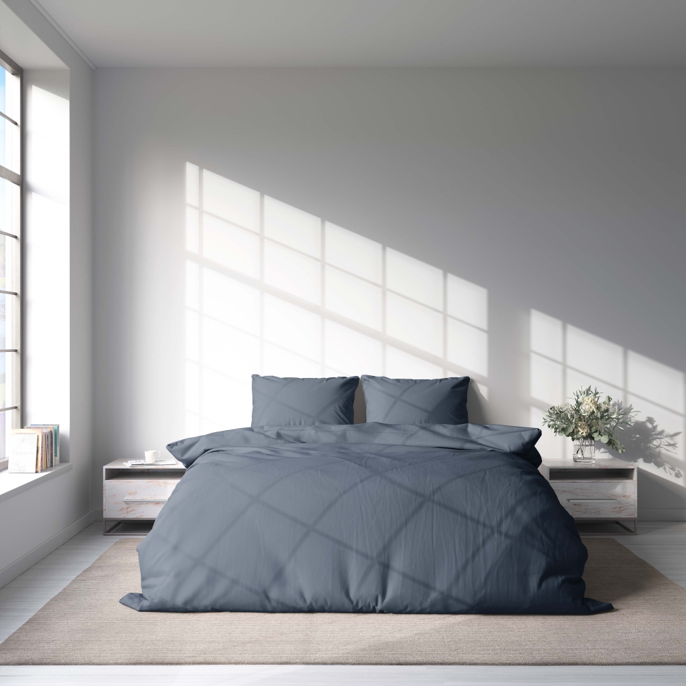 Bedding Set „Blue mirage“. Blue bedding sets, 140x200 cm, 200x200 cm, 200x220 cm. Chic blue-grey bedding set for a calming ambiance.