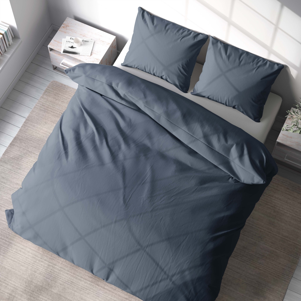 Bedding Set „Blue mirage“. Blue bedding sets, 140x200 cm, 200x200 cm, 200x220 cm. Serene blue-grey bedding set evokes peaceful vibes.