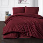Bedding Set „Bordeaux“. Red bedding sets, 140x200 cm, 200x220 cm. Solid bordeaux red bedding set