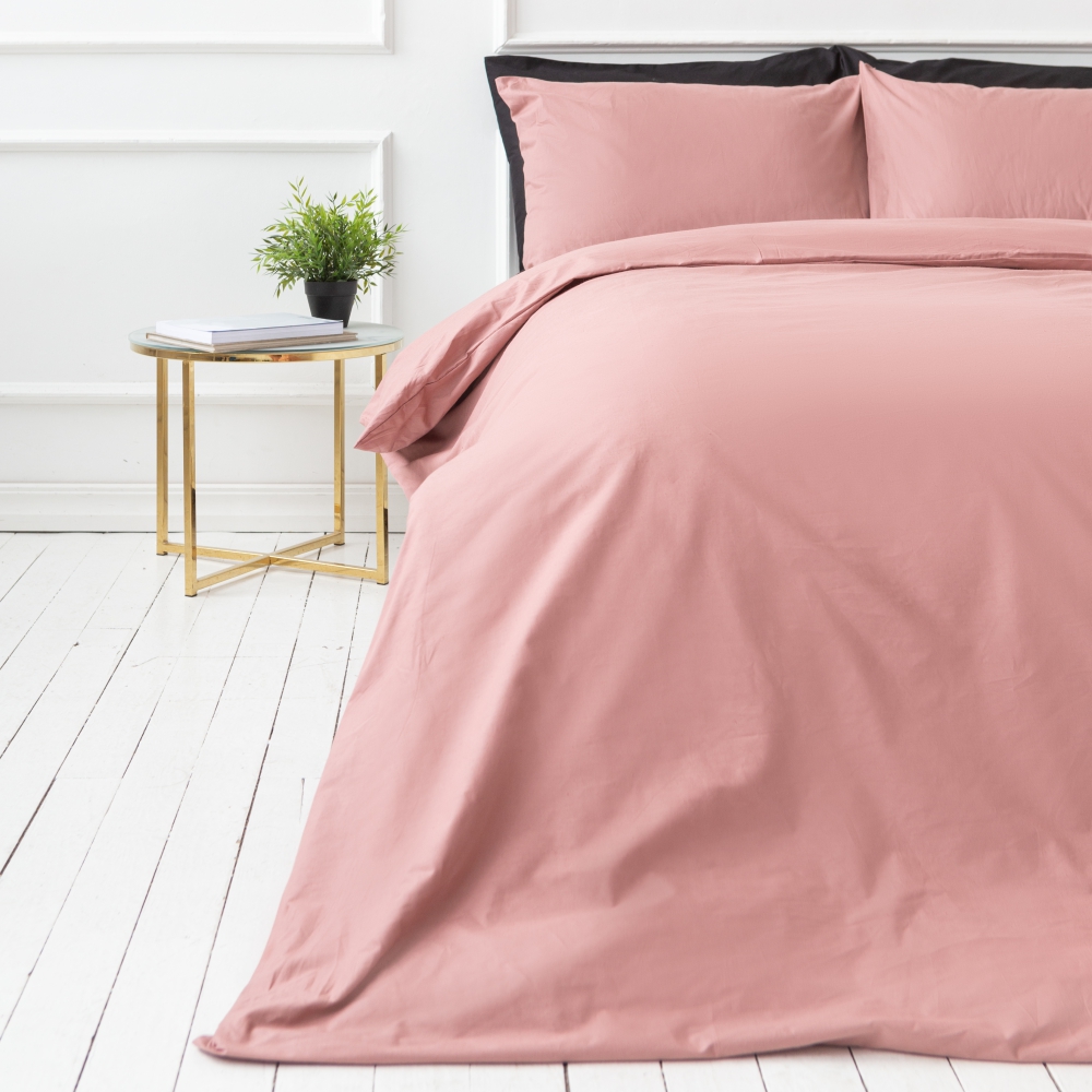Bedding Set „Brick rose“. Pink bedding, 140x200 cm. Soft pink bedding for a peaceful sleep