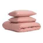 Bedding Set „Brick rose“. Pink bedding, 140x200 cm. Solid brick rose-colored bedding set