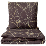 Bedding Set „Bronze Marble“. Bedding sets 155x200, 140x200 cm, 150x200 cm, 160x200 cm, 180x200 cm, 200x200 cm, 200x220 cm, 220x240 cm. Dark brown bedding set with a reddish hue and soft yellowish lines.