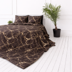 Bedding Set „Bronze Marble“. Bedding sets 155x200, 140x200 cm, 150x200 cm, 160x200 cm, 180x200 cm, 200x200 cm, 200x220 cm, 220x240 cm. Modern bedding set in brown and yellow tones.