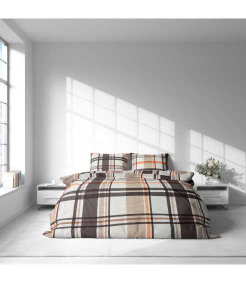 Bedding Set „Brownstone Grid“. Cotton bedding sets