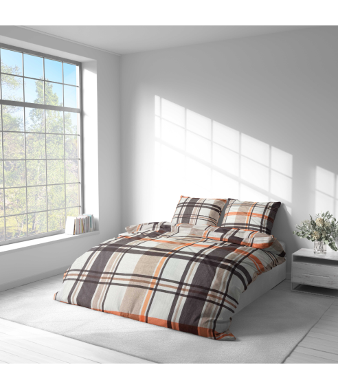 Bedding Set „Brownstone Grid“. Cotton bedding sets