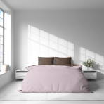 Bedding Set „Brunette Ash Rose“. Bedding sets 155x200, 140x200 cm, 150x200 cm, 160x200 cm, 180x200 cm, 200x200 cm, 200x220 cm, 220x240 cm. Modern solid brown bedding set with contrast