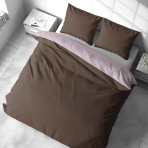 Bedding Set „Brunette Ash Rose“. Bedding sets 155x200, 140x200 cm, 150x200 cm, 160x200 cm, 180x200 cm, 200x200 cm, 200x220 cm, 220x240 cm. Chocolate tone bedding set with soft contrast