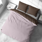 Bedding Set „Brunette Ash Rose“. Bedding sets 155x200, 140x200 cm, 150x200 cm, 160x200 cm, 180x200 cm, 200x200 cm, 200x220 cm, 220x240 cm. Minimalist brown bedding set without pattern