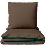 Bedding Set „Brunette Juniper“. Bedding sets 155x200, 140x200 cm, 150x200 cm, 160x200 cm, 180x200 cm, 200x200 cm, 200x220 cm, 220x240 cm. Dark green bedding set with brown pillows.
