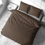 Bedding Set „Brunette“. Bedding sets 155x200, 140x200 cm, 150x200 cm, 160x200 cm, 180x200 cm, 200x200 cm, 200x220 cm, 220x240 cm. Stylish brown bedding set, elevating your bedroom decor with warmth.