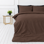 Bedding Set „Brunette“. Bedding sets 155x200, 140x200 cm, 150x200 cm, 160x200 cm, 180x200 cm, 200x200 cm, 200x220 cm, 220x240 cm. Classic brown bedding set, perfect for a bedroom aesthetic.